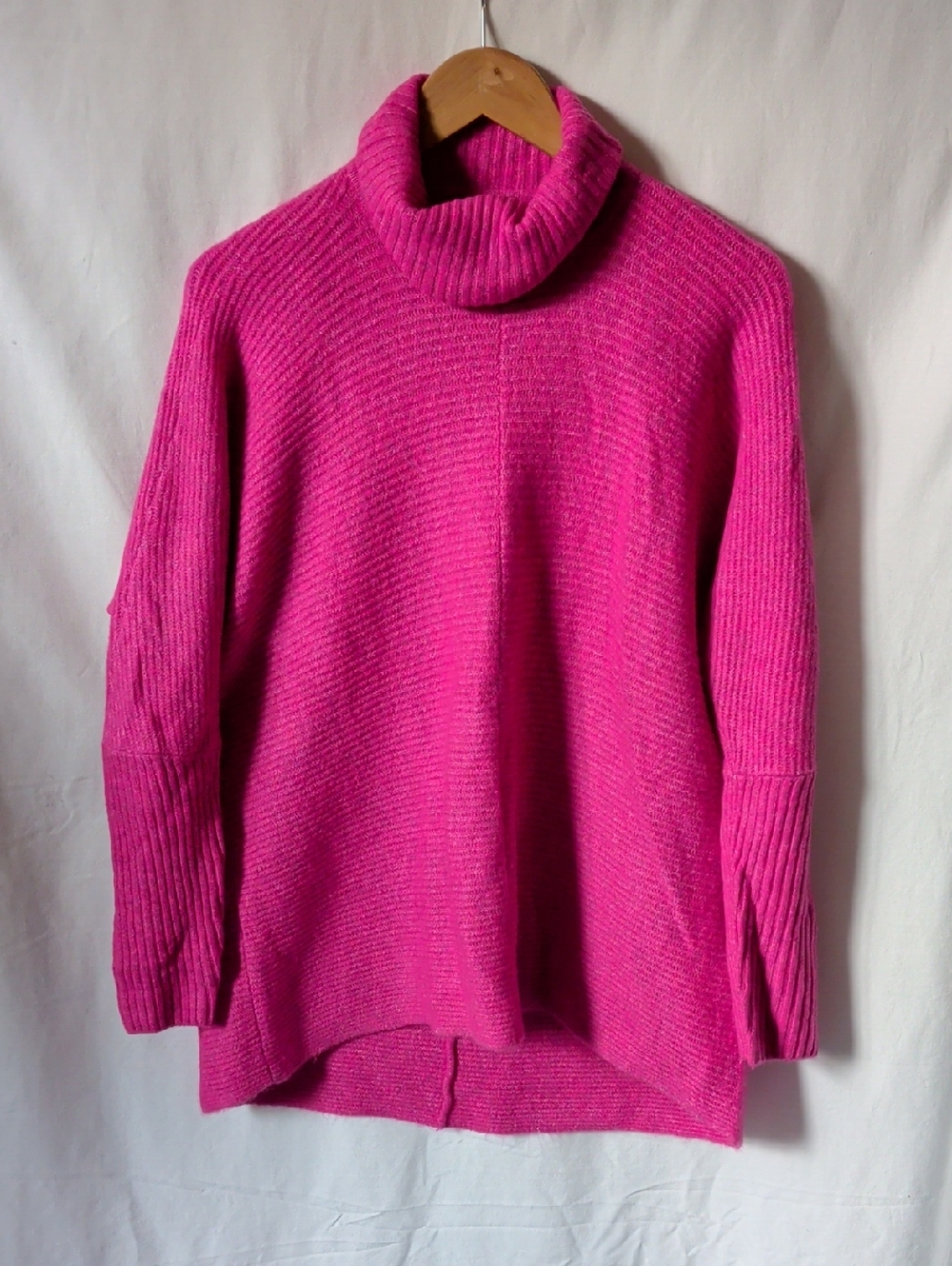Vince Camuto Bright Fuchsia Ribbed Turtleneck Sweater